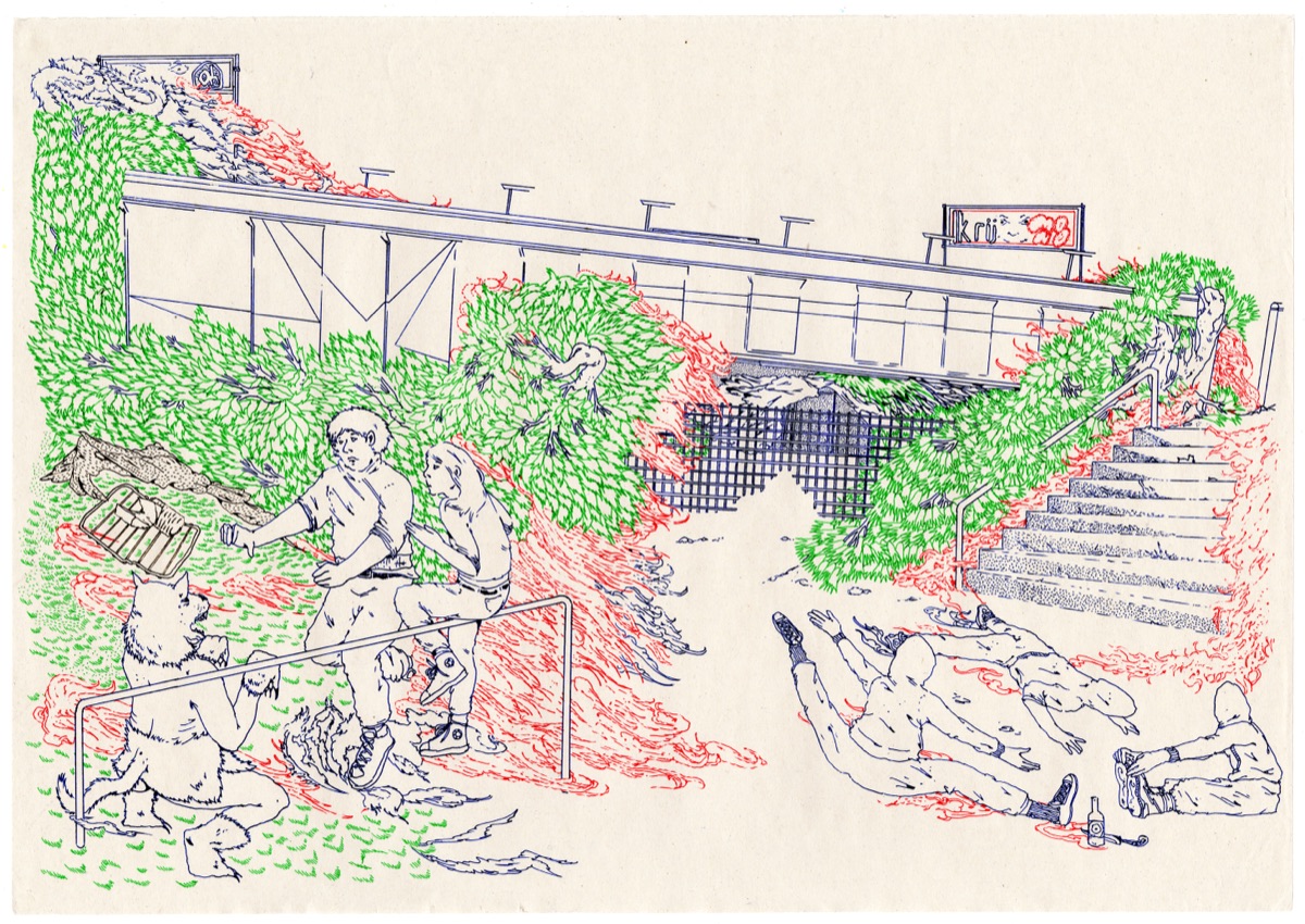 Under the bridge — Mixed media